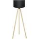 Helloshop26 - Lampadaire lampe lumière luminaire hauteur 140 cm E27 effet bois / noir - Bois