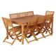 Ensemble table et chaises de jardin sarno 8 places en bois d'eucalyptus fsc 160 cm avec housse de