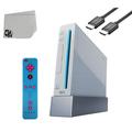 Immerse Yourself in Gaming Wii Console White With Wii Remote Controller Wireless Gamepad Silicone Case Blue & Pink HDMI Cable BOLT AXTION Bundle Like New