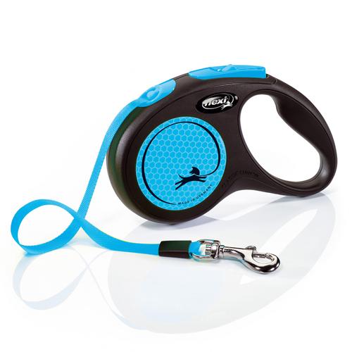 flexi New Neon Gurt-Leine blau, 5m/S: bis 15kg Hund