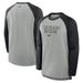Men's Nike Heather Gray/Black Colorado Rockies Authentic Collection Game Time Raglan Performance Long Sleeve T-Shirt