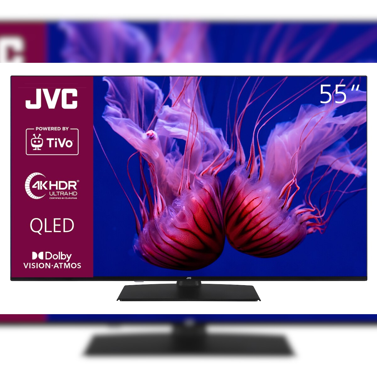 JVC LT-55VUQ3455 QLED Fernseher 55 Zoll Smart TV 4K UHD HDR Dolby Vision Atmos 6 Monate HD+ (2026) Image