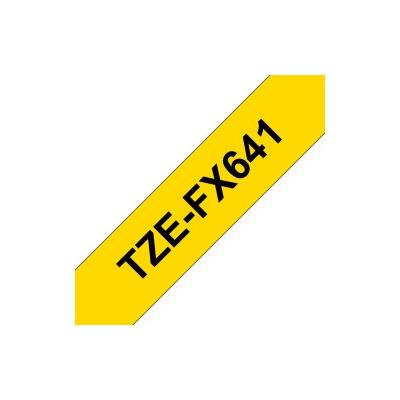 Brother TZE-FX641 Etiketten erstellendes Band Schwarz auf gelb TZ