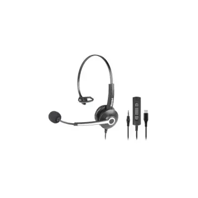 Hamlet HHEADM-CJM Kopfhörer & Headset Kabelgebunden Kopfband Büro/Callcenter USB Typ-C Schwarz