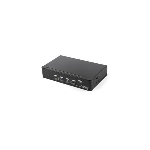 StarTech.com 4 Port DisplayPort KVM Switch - 4K 60Hz Einzelner DP Bildschirm Vier UHD 1.2 USB mit integriertem 2.0 Hub & Audio