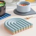 pc Silicone Pot Holder AntiSlip Heat Resistant Mat Bowl Mat Dining Table Mat Rainbow Color