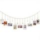 pc Hanging Photo Display Room Wall Decor Wooden Bead Garland Boho Collage Picture Frame Photo Hanger With Wood Clips And Wooden Hearts Tags For Home
