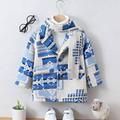 Toddler Boys Casual Stylish Geometric Patterned Jacket With Scarf Comfortable And Warm For Fallwinter