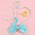 pcsSet Childrens Princess Cute Bowknot Hair Clips Imitation Pearl Bracelet Necklace Ring Earrings Set Perfect Gift