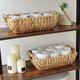 pc Handled Storage Basket Made Of Water Hyacinth Wicker Weaved Handmade Woven Used For Living Room Bathroom Tabletop Toy Key Cosmetic Organization