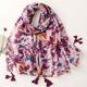 pc Simple Printed Scarf For Autumn Winter Warm Neck Wrap Scarf Multifunctional Silk Scarf Sun Protection Shawl For Women