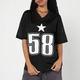 Womens Breathable Mesh TShirt With Star Number Print