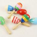 pc Mini Wooden Maracas Random Pattern Wooden Rattles Toy