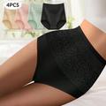 pcspack Plus Size Womens Underwear High Waist Tummy Control Butt Lifter Waist Cincher Comfortable Lace Patterned