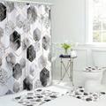 pc Geometric Grey Marble Bathroom Mat Or Shower Curtain