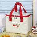 pc Cute Cherry Bear Lunch Bag For Girls With Insulated Canvas Cooler Aluminum Foil Food Box For Home School Picnic