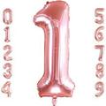 Inch Big Rose Gold Balloon Number Large Foil Helium Number Balloons Jumbo Giant Happy Birthday Party Decorations Huge Mylar Anniversary Party