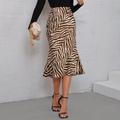 Zebra Striped Mermaid Hem Skirt