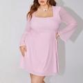 Plus Size Double Layer Tulle Ballet Style Dress