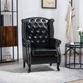 HOMCOM Wingback Armchair ChesterfieldStyle High Back Fireside Chair Tufted Upholstered Accent Chair With Nailhead Trim For Living Room Bedroom Home Of
