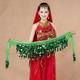 Pc Belly Dance Sequined Waist Chain Copper Coin Waist Scarf Dance Performance Clothing Accessories Hip Scarf Green