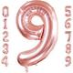 Inch Big Rose Gold Balloon Number Large Foil Helium Number Balloons Jumbo Giant Happy Birthday Party Decorations Huge Mylar Anniversary Party