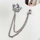 pc Fashionable Diamond Clover Crown Collar Pin Brooch Badge Decoration Minimalist Tassel Clothing Accessory