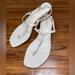 Michael Kors Shoes | Michael Kors Tasha Thong Kitten-Sandals | Color: Gray/White | Size: 7.5