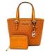 Michael Kors Bags | Michael Kors Jet Set Travel Extra-Small Top Zip Tote Bag & Za Card Case Wallet | Color: Gold/Orange | Size: Os