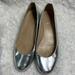 J. Crew Shoes | Jcrew Leather Metallic Silver Slip On Flats Round Toe,Gold Heels Size 9.5 | Color: Gold/Silver | Size: 9.5