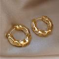 Anthropologie Jewelry | Anthropologie Hammered Structure Mini Hoop Gold Earrings New | Color: Gold | Size: Os