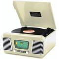 steepletone Roxy 1 Retro Style Turntable Record Player - Cream