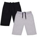 (9-10 Years, Black/Grey 2 Pack) Kids Boys 100% Cotton Shorts Casual Chino Shorts