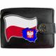 (Standard) POLAND Flag Polish Map COA Mens Wallet Chain Leather Coin Pocket Klassek RFID Blocking Credit Card Slots and Metal Gift Box