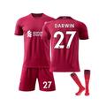 (M(170-175CM)) Liverpool FC 2022/23 Home Jersey Darwin No.27 Soccer Jersey Set