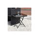 Kingfisher Black Glass Garden Folding Side Table - 45 x 45cm