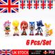 6PCS Sonic the Hedgehog Action Figure Cake Toper Birthday Gift Kids Toy