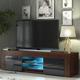 TV Unit 130cm Sideboard Cabinet TV Stand Walnut & Black Gloss Doors