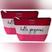 Kate Spade Bags | Clinique X Kate Spade Makeup Bag Red Pink White Cosmetic Pouch | Color: Pink/Red | Size: 6.5" Wide At Base / 9.5" At Top X 6" Tall X 2.25"