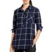 Athleta Tops | Athleta Navy Blue Plaid Presidio Button Tunic Top Casual Preppy Size Small | Color: Blue/White | Size: S