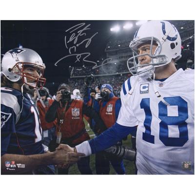 Peyton Manning & Tom Brady Indianapolis Colts vs. New England Patriots Dual-Signed 16'' x 20'' Handshake Photograph