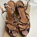 Madewell Shoes | New In Box Madewell Snake Skin Low Heel Strappy Sandals | Color: Black/Pink | Size: 8