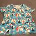 Disney Tops | Disney Little Mermaid Scrub Top. Large. Like New | Color: Blue | Size: L