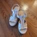 Michael Kors Shoes | Michael Kors Berkley Wedge Espadrille, Pale Gold, Sz 8.5, Euc | Color: Cream/Gold | Size: 8.5