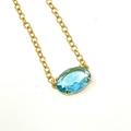 Anthropologie Jewelry | New Anthropologie Lele Sadoughi Crystal Pendant Necklace Aquamarine | Color: Blue/Gold | Size: Os