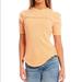 Free People Tops | Free People Womens Size Small Orange Knitted Seam T-Shirt Peach Crew Neck | Color: Orange | Size: S