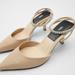 Zara Shoes | New Zara Tan Sparkly Rhinestone Strap Pointy Toe Heels 9 | Color: Tan | Size: 9