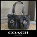 Coach Bags | Coach Soho F08a09 Vintage Leather Tote Doctor's Bag Double Pocket Satchel Purse | Color: Black | Size: See Description