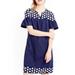 J. Crew Dresses | J.Crew Bell Sleeve Fringe Dot Shift Dress | Color: Blue/White | Size: 6