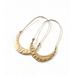 Anthropologie Jewelry | Anthropologie Hammered Gold Crescent Loop Earrings | Color: Black/Gold | Size: Os
